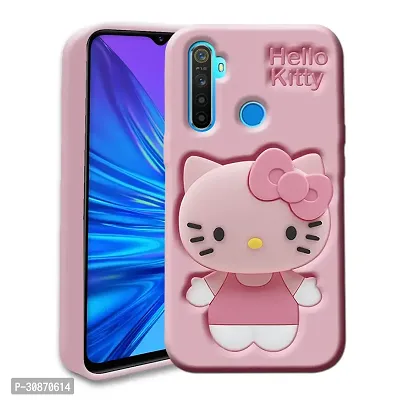 Ascensify Stylish Back Cover for Realme 5 Cute Hello Kitty Soft Case with Kitty Face Holder  for Realme 5-thumb0