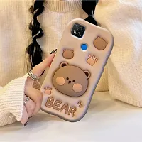 Ascensify Stylish Back Cover for Redmi 9 Cute Funny Bear Case with Bear Face Holder  for Redmi 9-thumb4