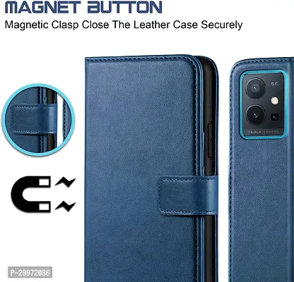 Classy Flip Cover for Vivo T1 5G Blue-thumb4