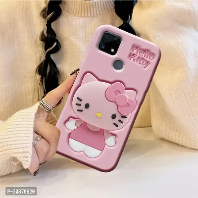 Ascensify Stylish Back Cover for Realme C25 Cute Hello Kitty Soft Case with Kitty Face Holder  for Realme C25-thumb5