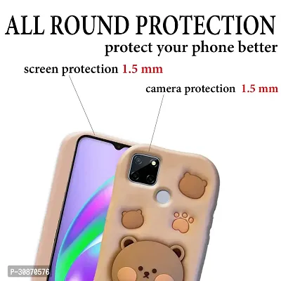 Ascensify Stylish Back Cover for Realme C12 Cute Funny Bear Case with Bear Face Holder  for Realme C12-thumb4