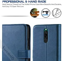 Classy Flip Cover for REDMI 8 Blue Dual Protection-thumb1