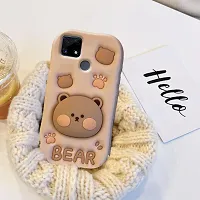 Ascensify Stylish Back Cover for Realme C25 Cute Funny Bear Case with Bear Face Holder  for Realme C25-thumb2