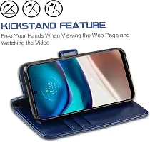 Classy Flip Cover for Moto G42 Blue Dual Protection-thumb2