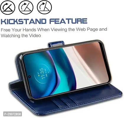 Classy Flip Cover for Moto G42 Blue Dual Protection-thumb3