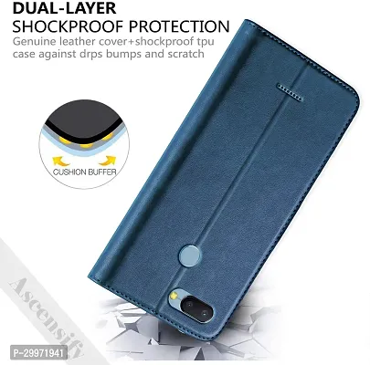 Classy Flip Cover for Mi Redmi 6 Blue Dual Protection-thumb3