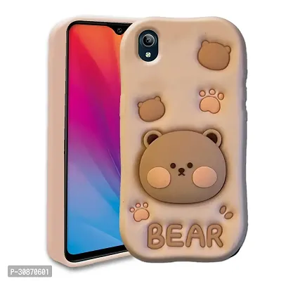 Ascensify Stylish Back Cover for Vivo Y91i Cute Funny Bear Case with Bear Face Holder  for Vivo Y91i-thumb0