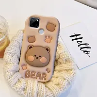 Ascensify Stylish Back Cover for Realme C12 Cute Funny Bear Case with Bear Face Holder  for Realme C12-thumb2