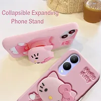 Ascensify Stylish Back Cover for Vivo Y17s Cute Hello Kitty Soft Case with Kitty Face Holder  for Vivo Y17s-thumb1