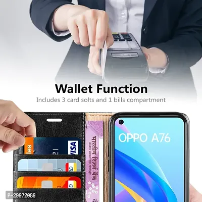 Classy Flip Cover for Oppo A76 Black-thumb5