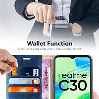 Classy Flip Cover for Realme C30 Blue Dual Protection-thumb4