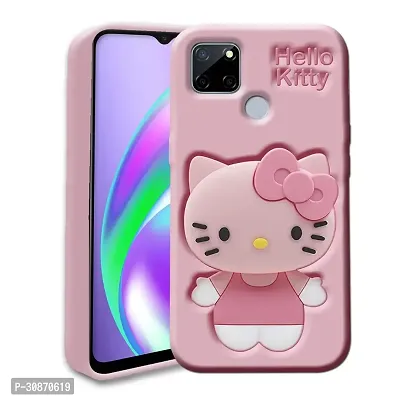 Ascensify Stylish Back Cover for Realme C12 Cute Hello Kitty Soft Case with Kitty Face Holder  for Realme C12-thumb0