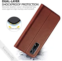 Classy Flip Cover for REALME 7 Brown Dual Protection-thumb2