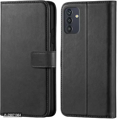 Classy Flip Cover for Samsung Galaxy M13 Black Dual Protection-thumb0