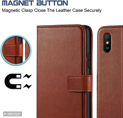 Classy Flip Cover for Redmi 9i Sport Brown Dual Protection-thumb2