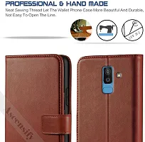 Classy Flip Cover for Samsung Galaxy J8 Brown Dual Protection-thumb1