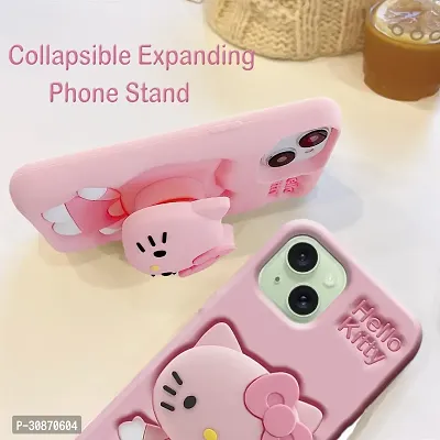 Ascensify Stylish Back Cover for Apple iPhone 15 Cute Hello Kitty Soft Case with Kitty Face Holder  for Apple iPhone 15-thumb2