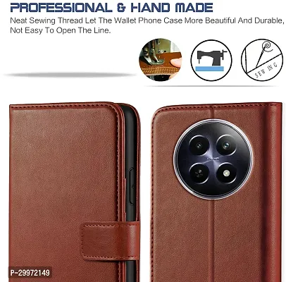 Classy Flip Cover for realme 12 5G Brown Dual Protection-thumb3