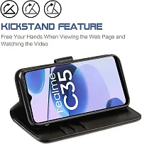 Classy Flip Cover for Realme C35 Black-thumb2