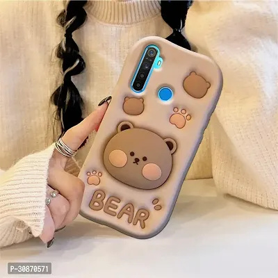 Ascensify Stylish Back Cover for Realme 5 Cute Funny Bear Case with Bear Face Holder  for Realme 5-thumb5