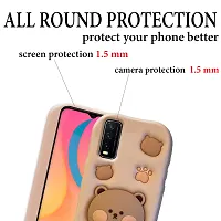 Ascensify Stylish Back Cover for Vivo Y20 Cute Funny Bear Case with Bear Face Holder  for Vivo Y20-thumb3