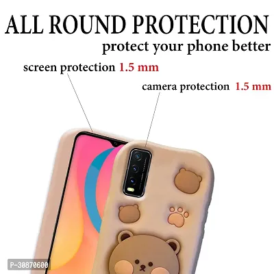 Ascensify Stylish Back Cover for Vivo Y20 Cute Funny Bear Case with Bear Face Holder  for Vivo Y20-thumb4