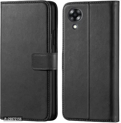 Classy Flip Cover for Oppo A17K Black Dual Protection-thumb0