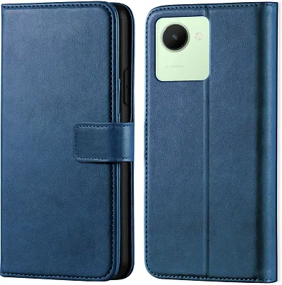 Classy Flip Cover for Realme C30 Blue Dual Protection