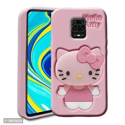 Ascensify Stylish Back Cover for Redmi Note 9 Pro Cute Hello Kitty Soft Case with Kitty Face Holder  for Redmi Note 9 Pro-thumb0