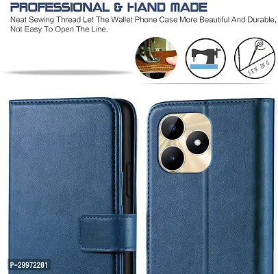 Classy Flip Cover for Realme C53 Blue Dual Protection-thumb3