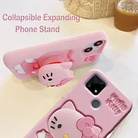 Ascensify Stylish Back Cover for Realme C25 Cute Hello Kitty Soft Case with Kitty Face Holder  for Realme C25-thumb1