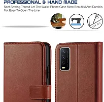 Classy Wallet Case Cover for Vivo Y12g Brown Dual Protection-thumb3