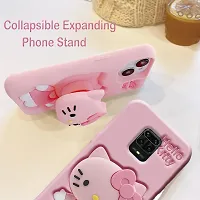 Ascensify Stylish Back Cover for Redmi Note 9 Pro Cute Hello Kitty Soft Case with Kitty Face Holder  for Redmi Note 9 Pro-thumb1