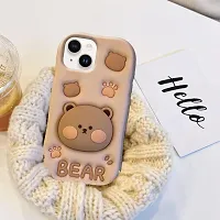 Ascensify Stylish Back Cover for Apple iPhone 14 Cute Funny Bear Case with Bear Face Holder  for Apple iPhone 14-thumb2