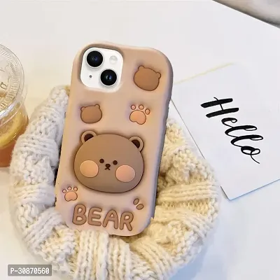 Ascensify Stylish Back Cover for Apple iPhone 14 Cute Funny Bear Case with Bear Face Holder  for Apple iPhone 14-thumb3