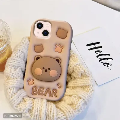 Ascensify Stylish Back Cover for Apple iPhone 13 Cute Funny Bear Case with Bear Face Holder  for Apple iPhone 13-thumb3