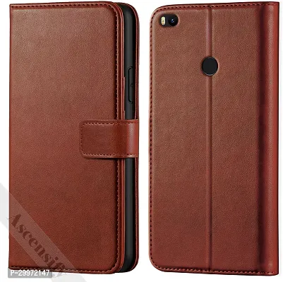 Classy Flip Cover for MI MAX Brown Dual Protection-thumb0