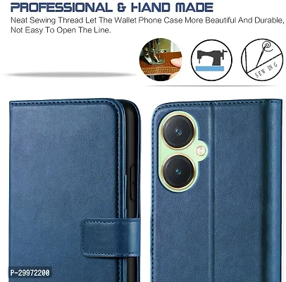 Classy Flip Cover for Vivo Y27 Blue Dual Protection-thumb3