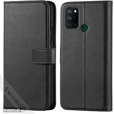 Classy Flip Cover for REALME 7I Black Dual Protection