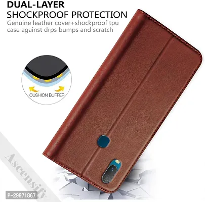 Classy Flip Cover for VIVO Y11 Brown Dual Protection-thumb3