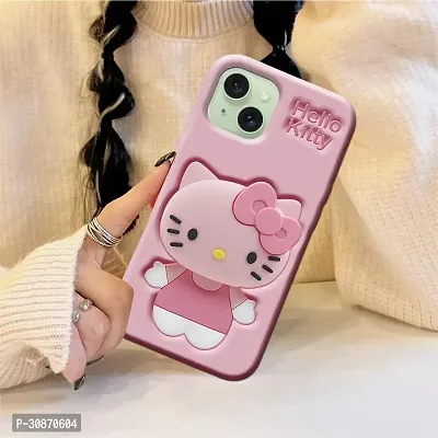 Ascensify Stylish Back Cover for Apple iPhone 15 Cute Hello Kitty Soft Case with Kitty Face Holder  for Apple iPhone 15-thumb5