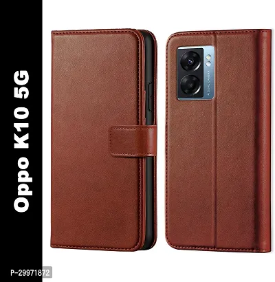 Classy Flip Cover for Oppo K10 5G Brown Dual Protection