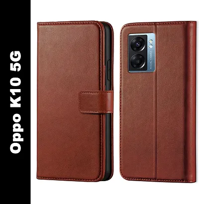 Classy Flip Cover for Oppo K10 5G Brown Dual Protection