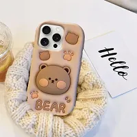 Ascensify Stylish Back Cover for Apple iPhone 15 Pro Cute Funny Bear Case with Bear Face Holder  for Apple iPhone 15 Pro-thumb2