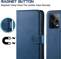 Classy Flip Cover for Redmi Note 12 Pro 5G Blue Dual Protection-thumb2