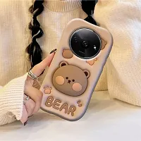 Ascensify Stylish Back Cover for Redmi A3 2024 Cute Funny Bear Case with Bear Face Holder  for Redmi A3 2024-thumb4