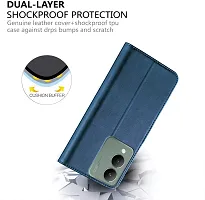 Classy Flip Cover for Vivo Y17s Blue Dual Protection-thumb3