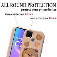 Ascensify Stylish Back Cover for Realme C25 Cute Funny Bear Case with Bear Face Holder  for Realme C25-thumb3