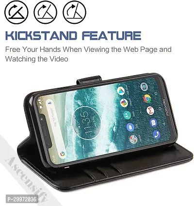 Classy Flip Cover for Motorola Moto One Power Black Dual Protection-thumb5