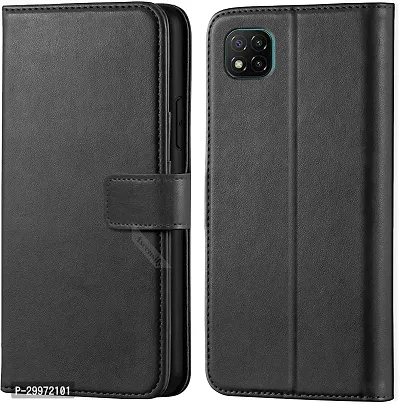 Classy Flip Cover for POCO C3 Black Dual Protection-thumb0